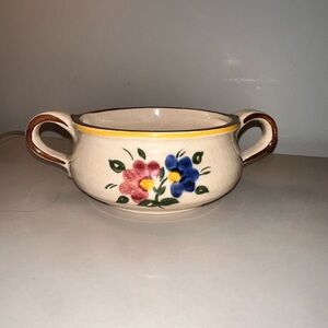 Vintage Goebel Cream Ceramic Bowl with Handles